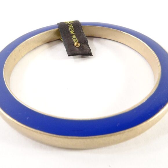 Gerard Yosca Enamel Brass two Way Bangle Bracelet NWOT 150 BLUE BRASS - Picture 7 of 15